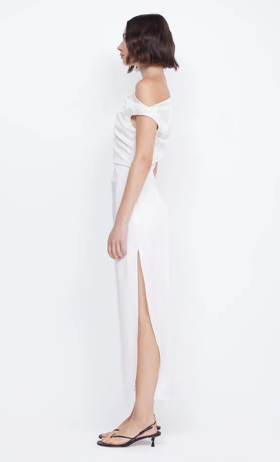 Bec Bridge Dresses ROCHELLE ASYM MIDI DRESS Cream 8211 Women