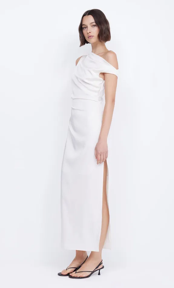 Bec Bridge Dresses ROCHELLE ASYM MIDI DRESS Cream 8211 Women