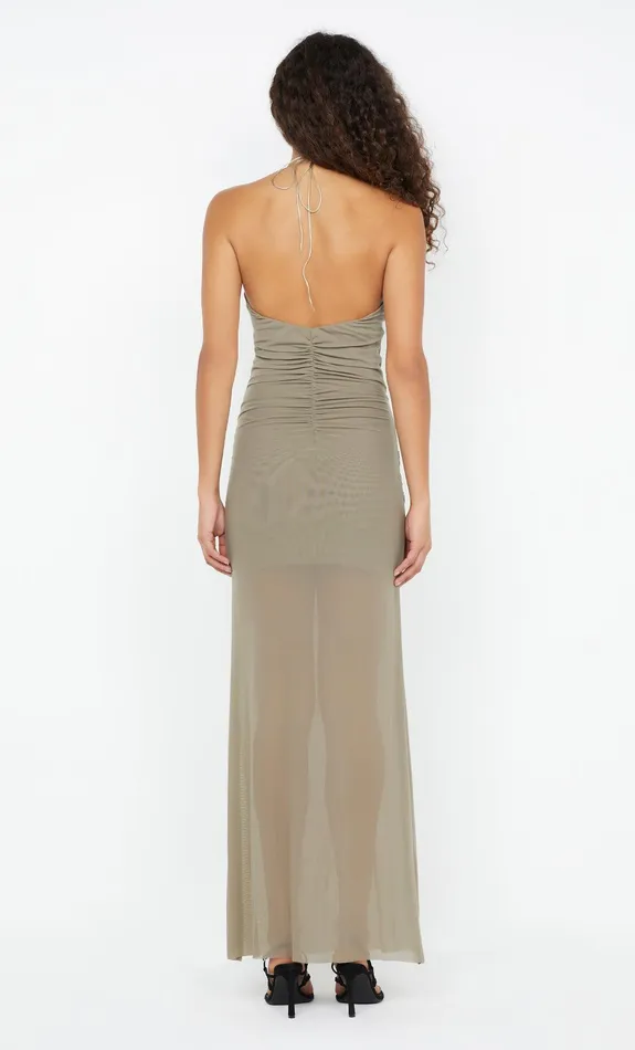 Bec Bridge Dresses SANIA HALTER DRESS Taupe 8211 Women