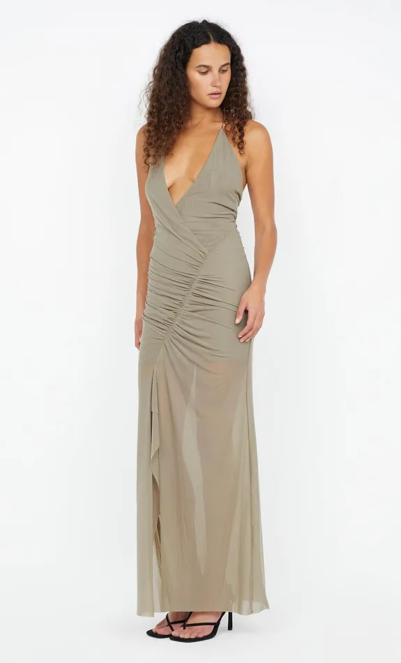 Bec Bridge Dresses SANIA HALTER DRESS Taupe 8211 Women