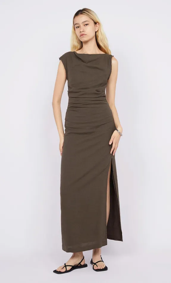 Bec Bridge Dresses STEFFI GATHER DRESS Twig 8211 Women