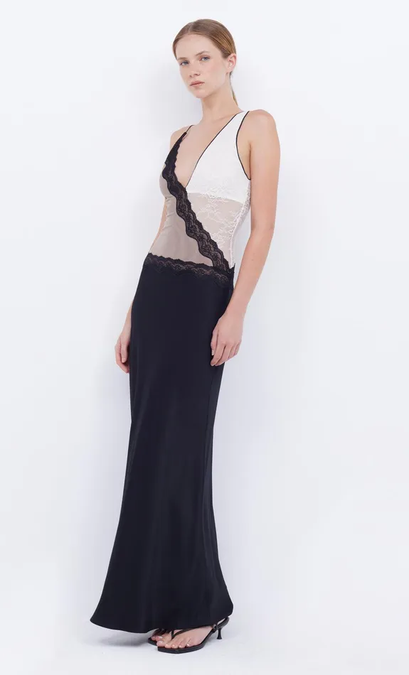 Bec Bridge Event Wear Dresses ABRIELLE LACE MAXI DRESS Blacktaupeivory 8211 Women