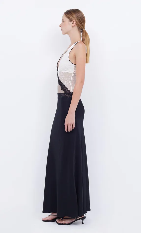 Bec Bridge Event Wear Dresses ABRIELLE LACE MAXI DRESS Blacktaupeivory 8211 Women