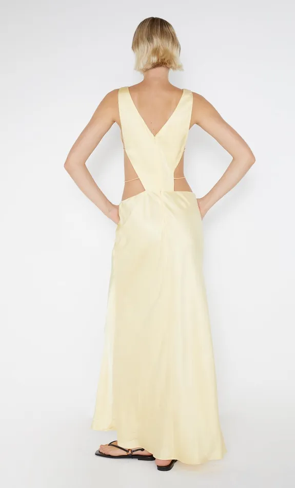 Bec Bridge Event Wear Dresses AGATHE DIAMOND DRESS Butter Yellow 8211 Women