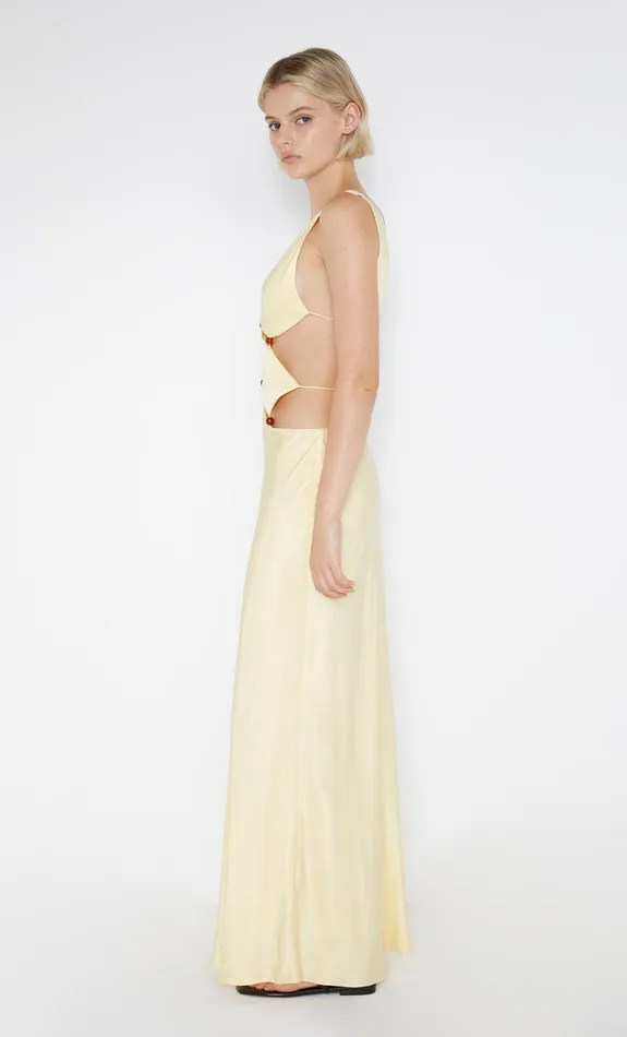 Bec Bridge Event Wear Dresses AGATHE DIAMOND DRESS Butter Yellow 8211 Women