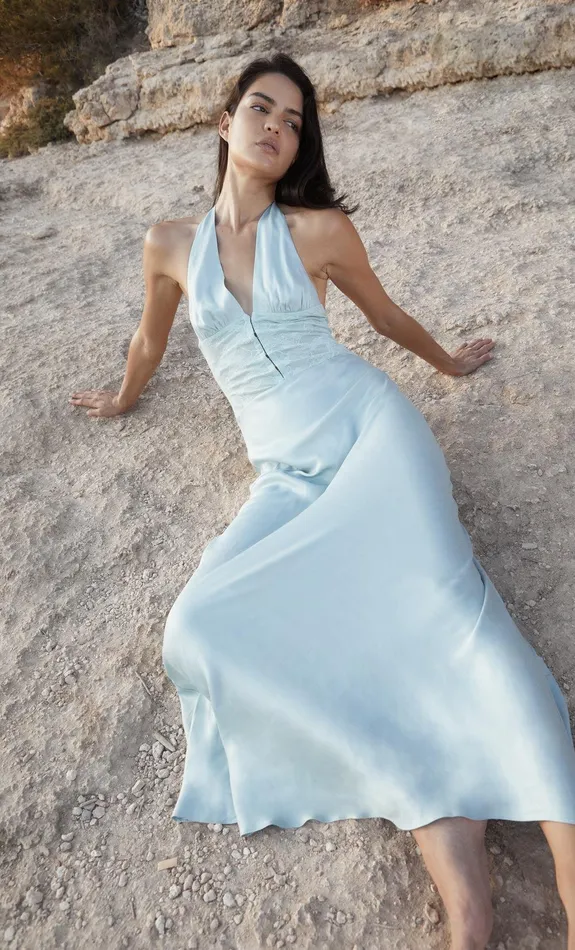 Bec Bridge Event Wear Dresses AKARI HALTER DRESS Cloud Blue 8211 Women