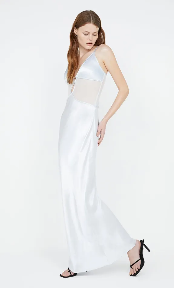 Bec Bridge Event Wear Dresses AYALA MAXI DRESS Silver Blue 8211 Women