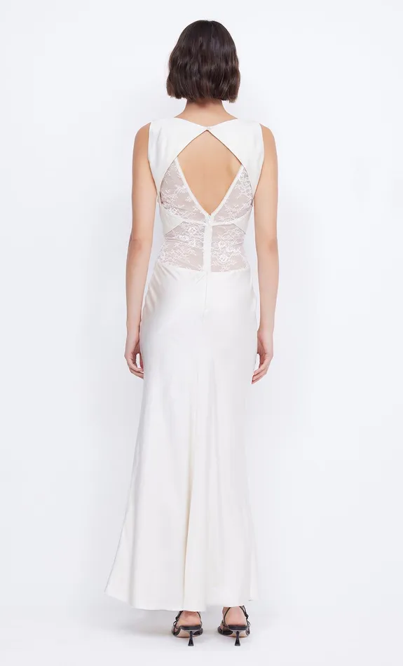 Bec Bridge Event Wear Dresses JULIETTE V NECK MAXI DRESS Ivory 8211 Women