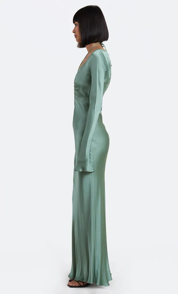 Bec Bridge Event Wear Dresses MALYKA LONG SLEEVE MAXI DRESS Moss Green 8211 Women