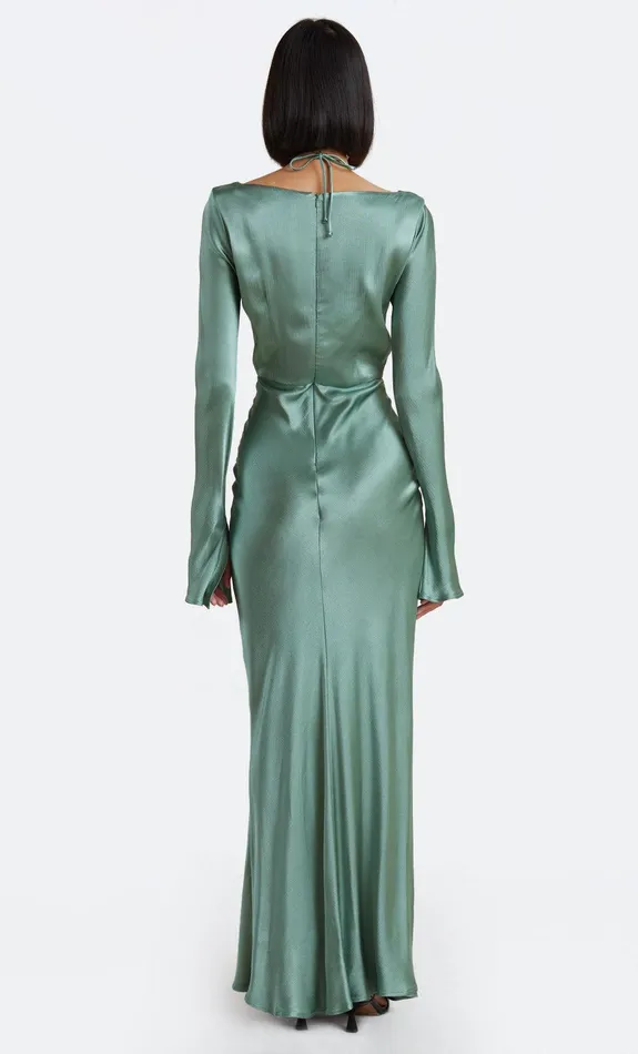 Bec Bridge Event Wear Dresses MALYKA LONG SLEEVE MAXI DRESS Moss Green 8211 Women