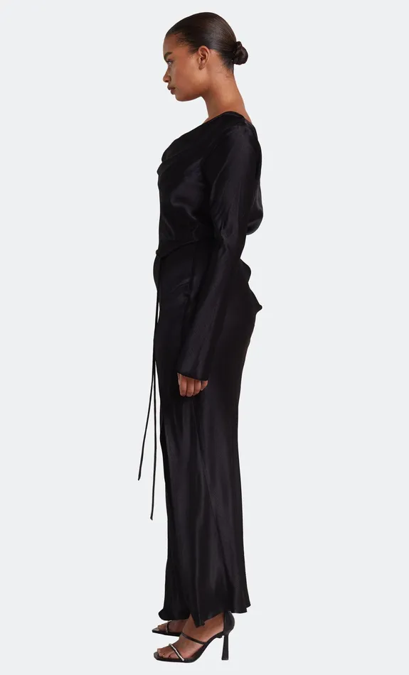 Bec Bridge Event Wear Dresses MOON DANCE LONG SLEEVE COWL DRESS Black 8211 Women