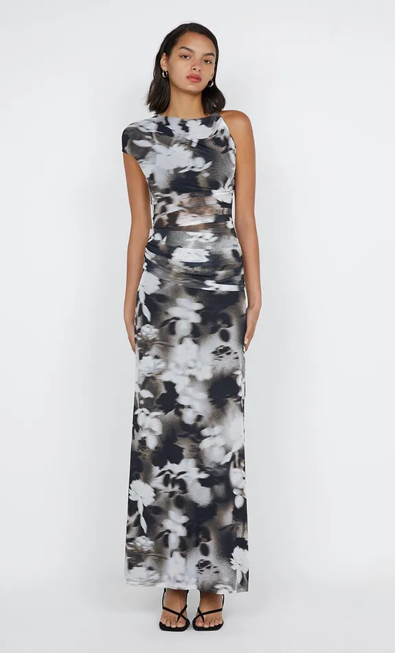 Bec Bridge Event Wear Dresses SOLENE ASYM DRESS Dark Blurred Floral 8211 Women
