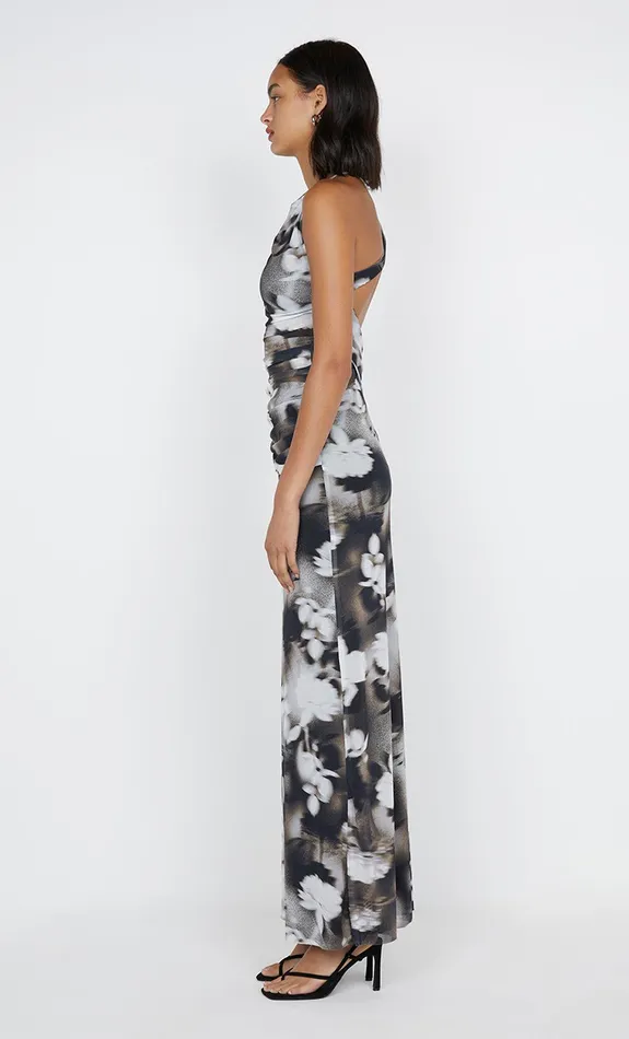 Bec Bridge Event Wear Dresses SOLENE ASYM DRESS Dark Blurred Floral 8211 Women
