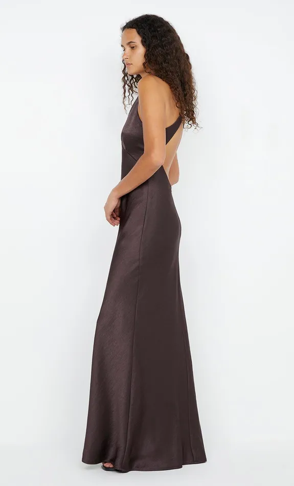 Bec Bridge Event Wear Dresses THE DREAMER V NECK DRESS Dark Chocolate 8211 Women