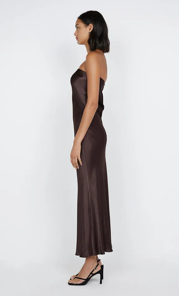 Bec Bridge Maxi Dresses MOON DANCE STRAPLESS DRESS Dark Chocolate 8211 Women
