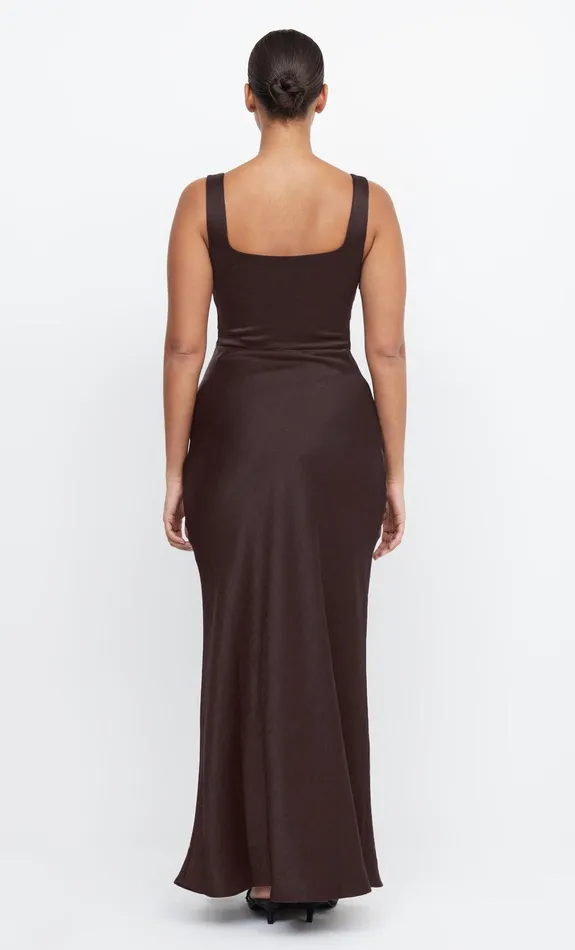 Bec Bridge Maxi Dresses THE DREAMER SQUARE NECK DRESS Dark Chocolate 8211 Women