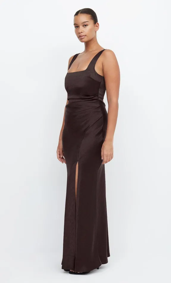Bec Bridge Maxi Dresses THE DREAMER SQUARE NECK DRESS Dark Chocolate 8211 Women