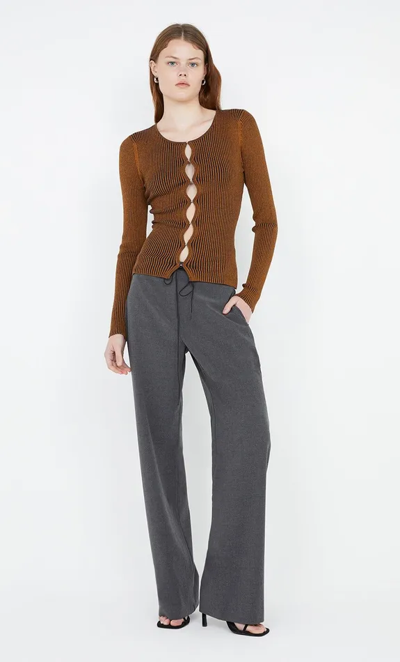 Bec Bridge Tops LAILA LONG SLEEVE KNIT CARDIGAN Rust 8211 Women