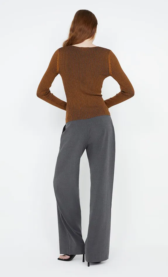 Bec Bridge Tops LAILA LONG SLEEVE KNIT CARDIGAN Rust 8211 Women
