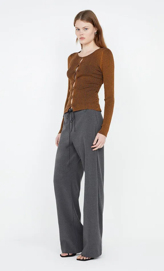Bec Bridge Tops LAILA LONG SLEEVE KNIT CARDIGAN Rust 8211 Women