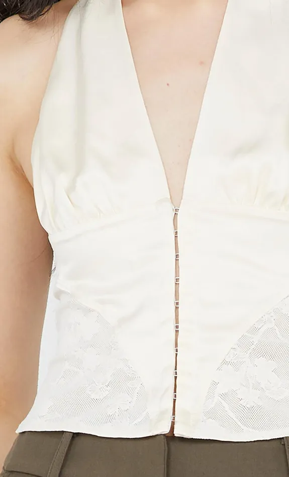 Bec Bridge Tops LAWENA HALTER TOP Ivory 8211 Women