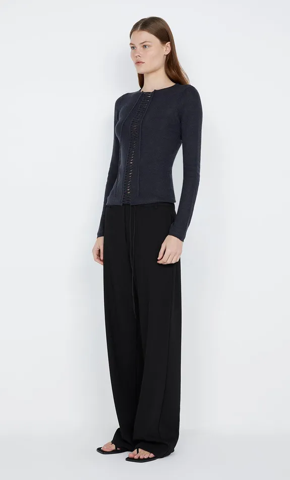 Bec Bridge Tops LEX KNIT LONG SLEEVE TOP Charcoal 8211 Women
