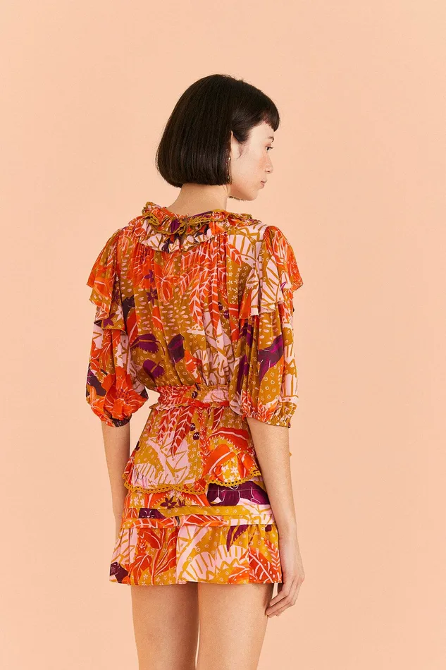 Beige Jungle Panther Mini Skirt Women Farm Rio Skirts