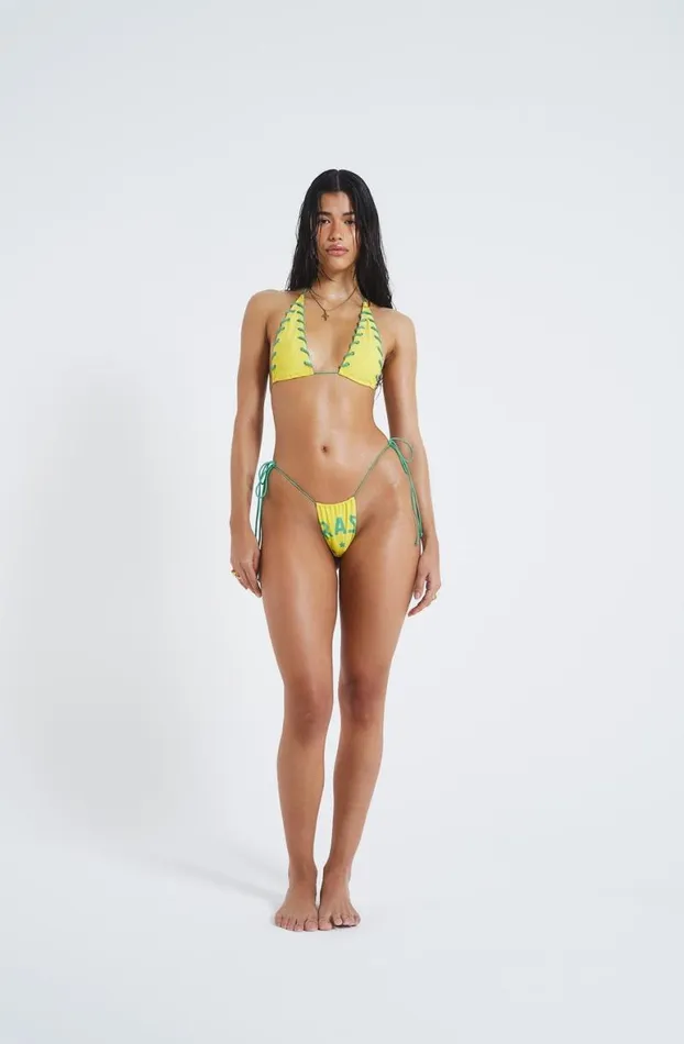 Bikini Tops Women Jaded London Amarela Laced Edge Halter Neck Bikini Top