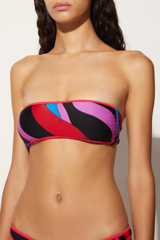 Bikini Women PUCCI MarmoPrint Bandeau Bikini Top