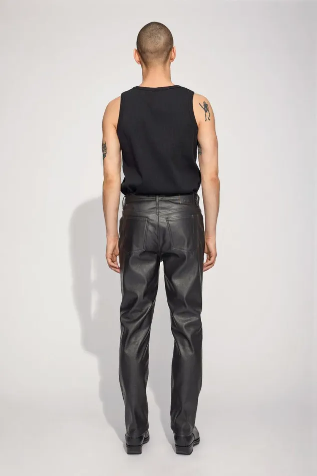 Bill Vegan Leather Trousers 8211 Black Men Won Hundred Jeans