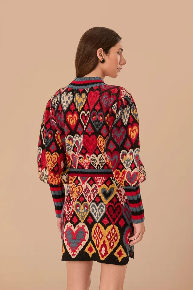 Black Hearts Ikat Knit Skirt Women Farm Rio Skirts