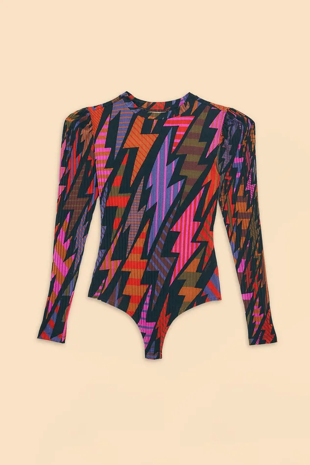 Black Lightning Bodysuit Women Farm Rio Bodysuits