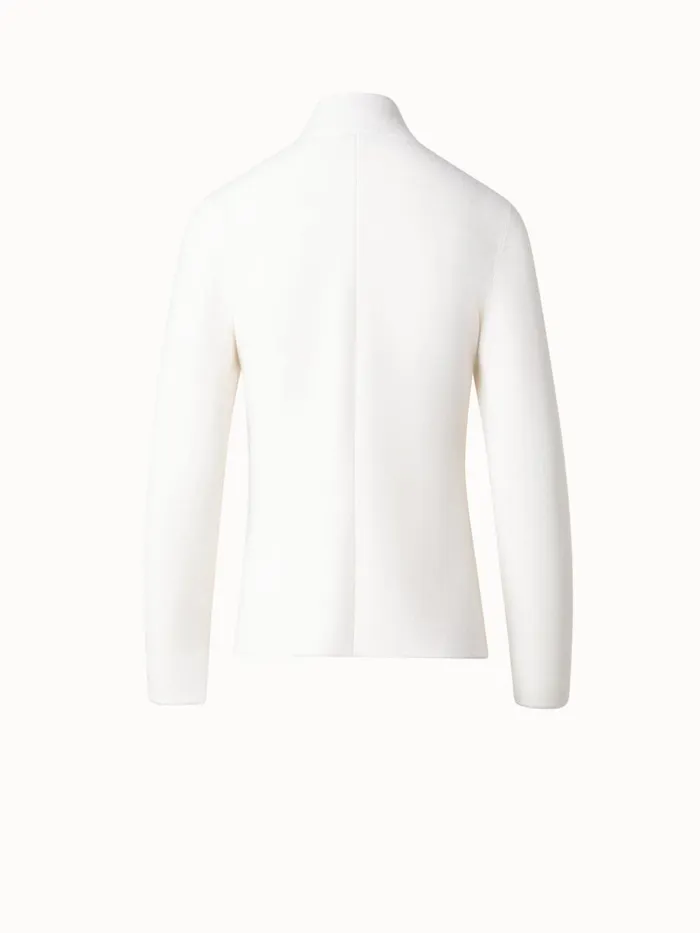 Blazer Style Cashmere Knit Cardigan Ecru Women Akris Cashmere