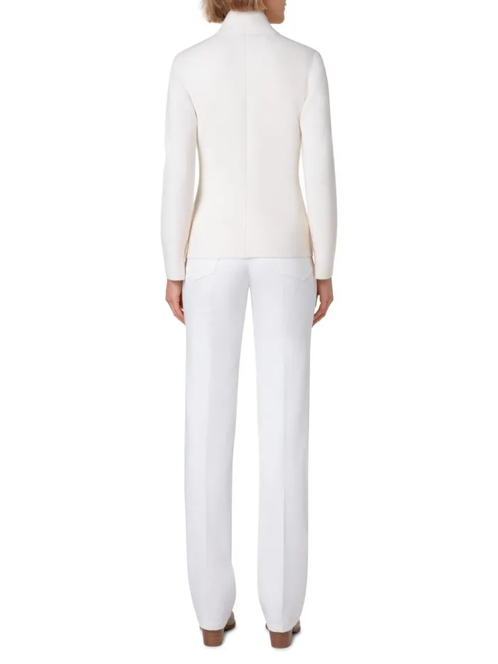 Blazer Style Cashmere Knit Cardigan Ecru Women Akris Cashmere