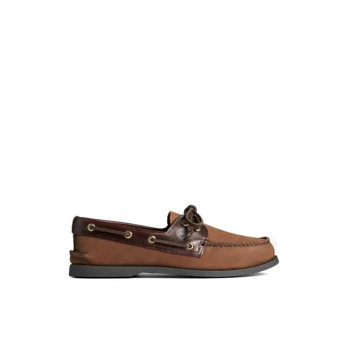 Boat Shoes Men Sperry Authentic Original Boat Shoe Brown Leather Mixed Material