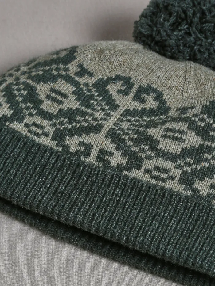 Boys Cyrillus Accessories Wool Jacquard Hat Kaki