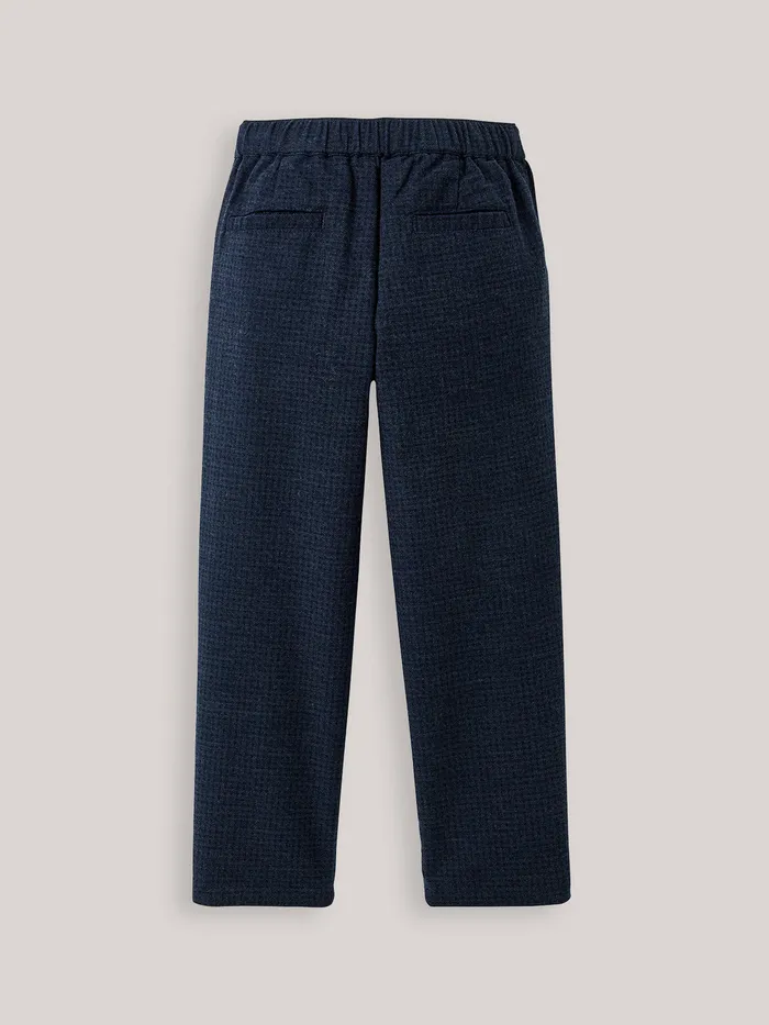Boys Cyrillus Clothing Comfortable Herringbone Trousers Bleu