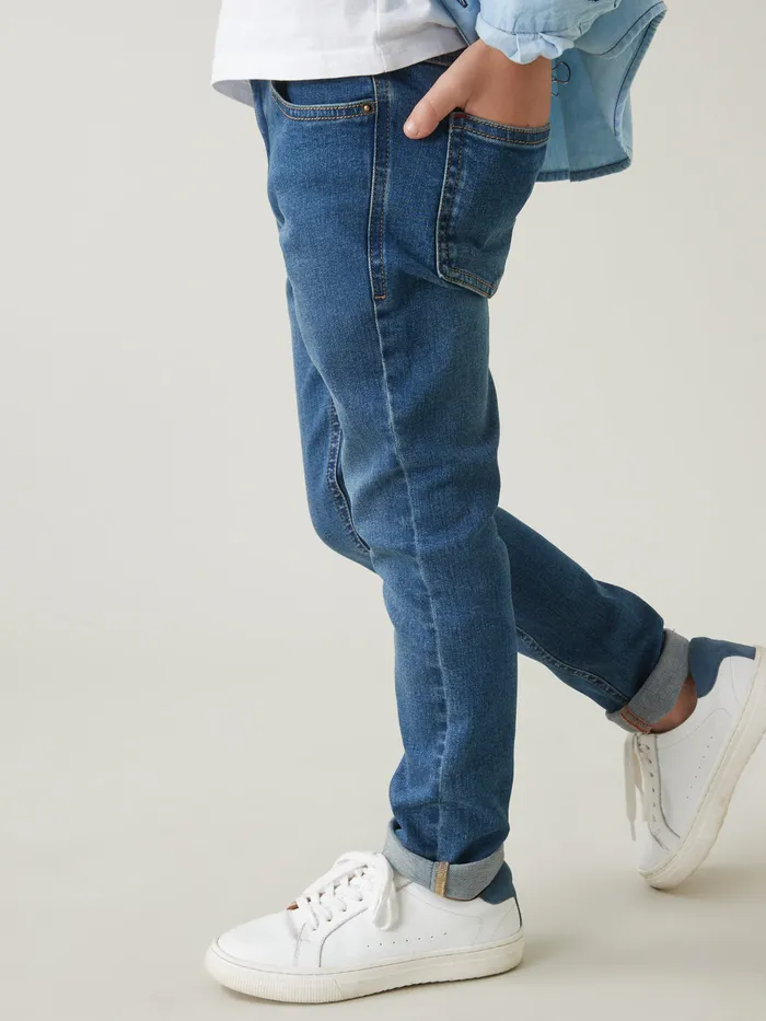 Boys Cyrillus Clothing SlimFit Jeans 6399 Bleu Fonce Uni