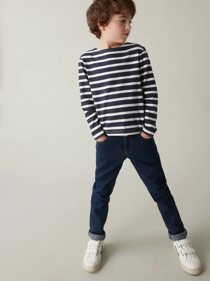 Boys Cyrillus Clothing SlimFit Jeans 6399 Bleu Fonce Uni