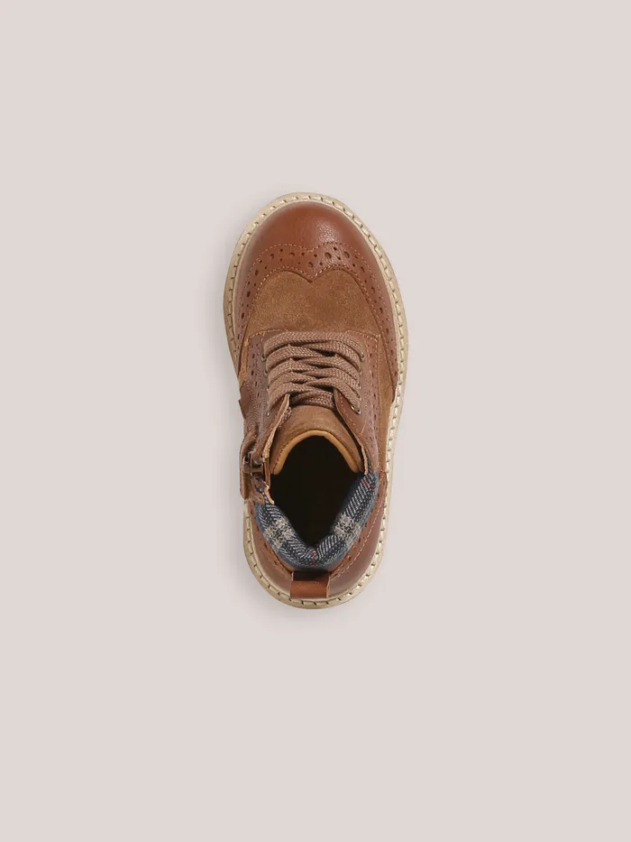 Boys Cyrillus Shoes Leather Ankle Boots Camel