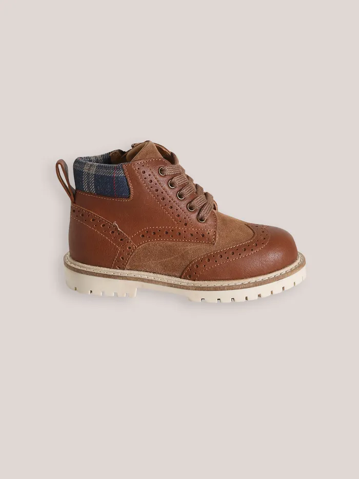 Boys Cyrillus Shoes Leather Ankle Boots Camel