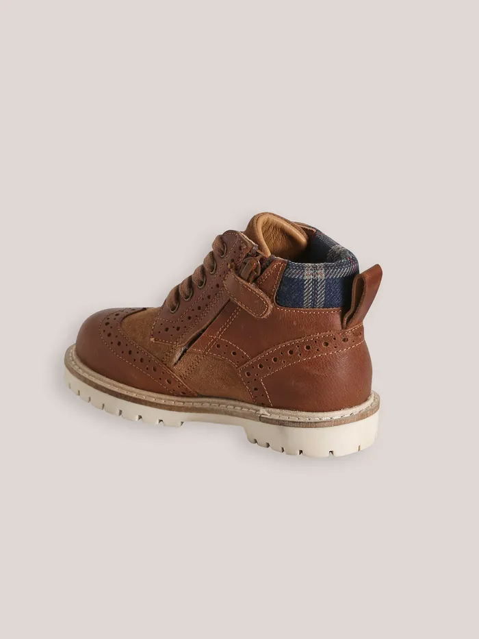Boys Cyrillus Shoes Leather Ankle Boots Camel
