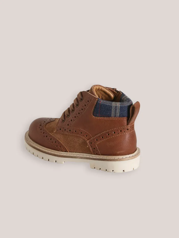 Boys Cyrillus Shoes Leather Ankle Boots Camel