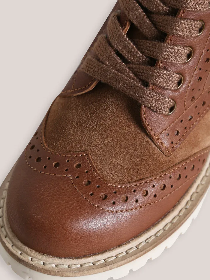 Boys Cyrillus Shoes Leather Ankle Boots Camel