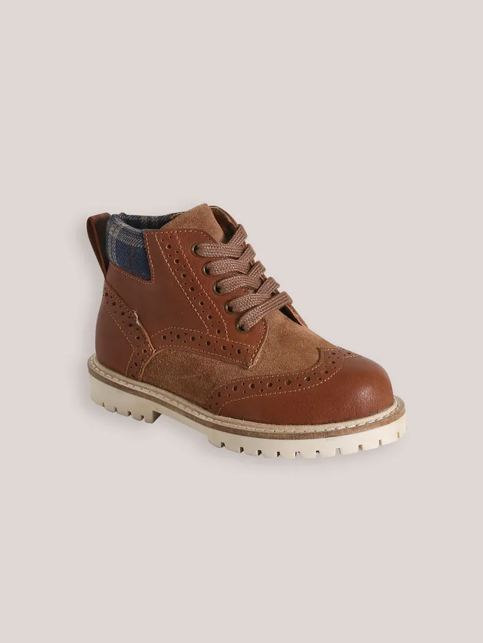 Boys Cyrillus Shoes Leather Ankle Boots Camel