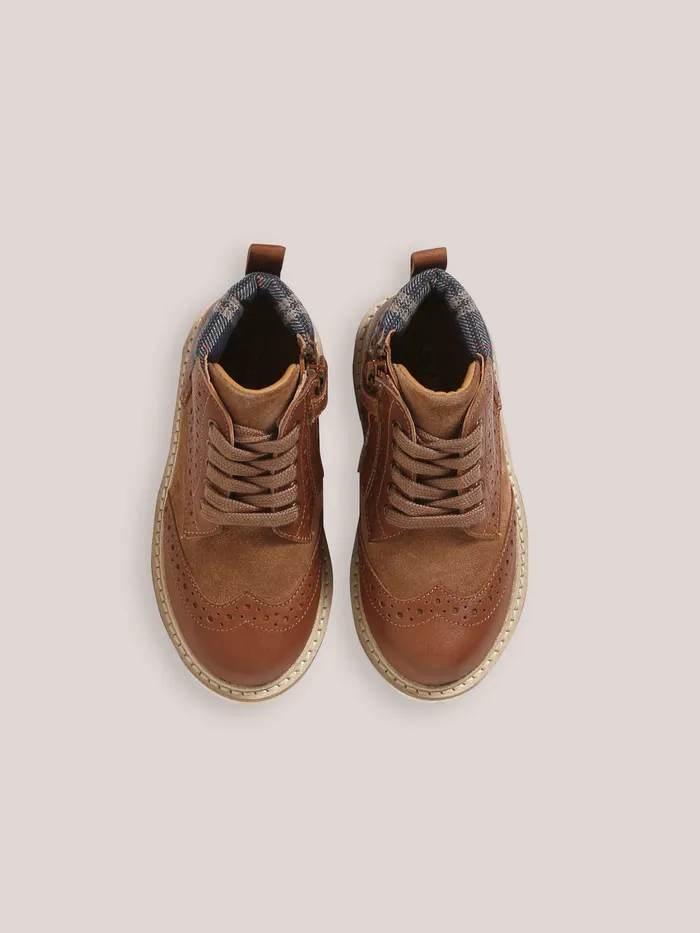 Boys Cyrillus Shoes Leather Ankle Boots Camel