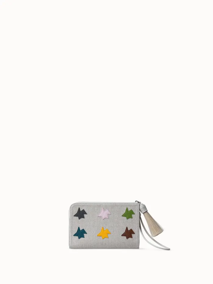 Canvas Zip Tassel Pouch With Kinderstern Patchwork Multicolor Kinderstern Women Akris Clutches