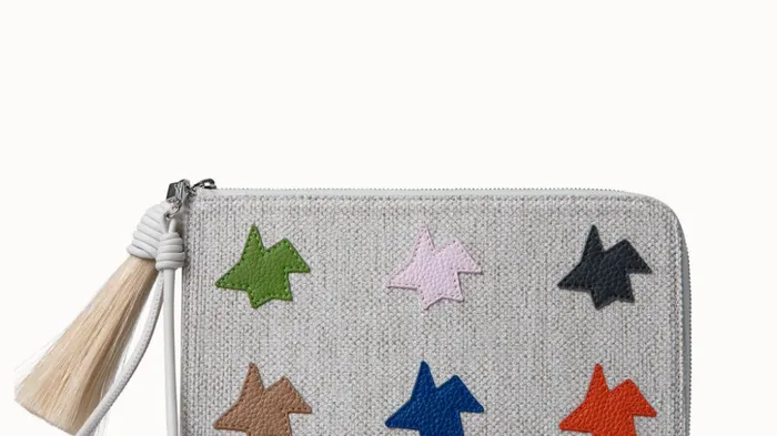Canvas Zip Tassel Pouch With Kinderstern Patchwork Multicolor Kinderstern Women Akris Clutches