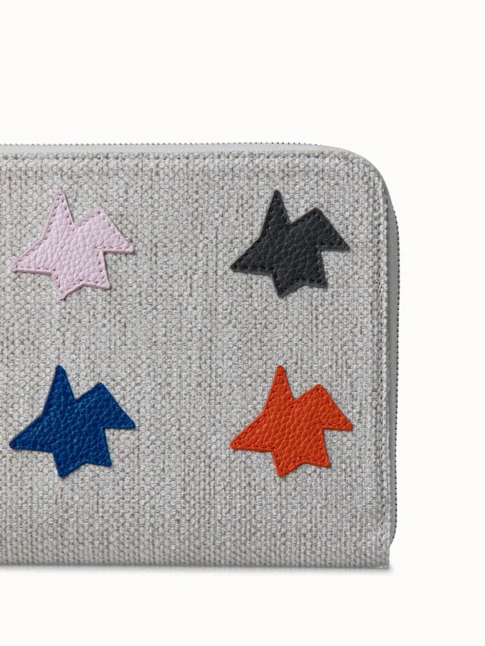 Canvas Zip Tassel Pouch With Kinderstern Patchwork Multicolor Kinderstern Women Akris Clutches