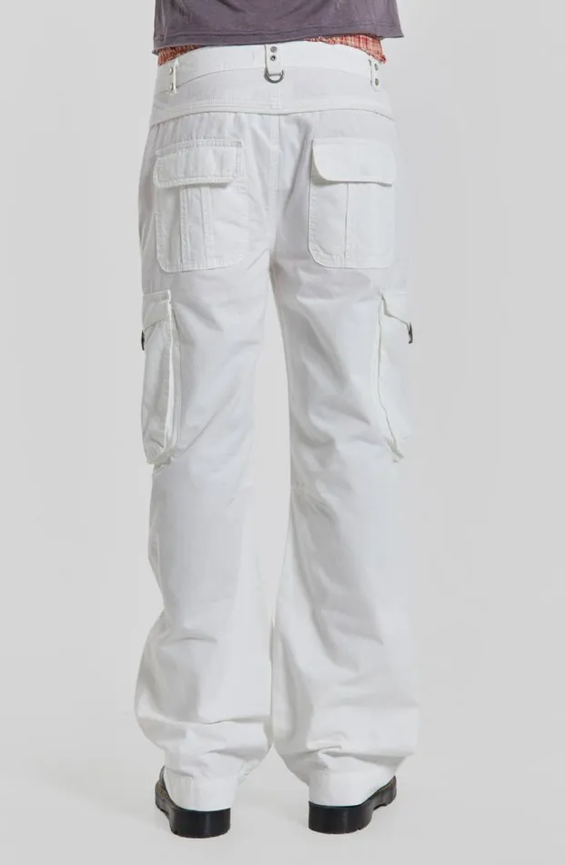 Cargo Pants Men Jaded London White Straight Leg Cargo Trousers
